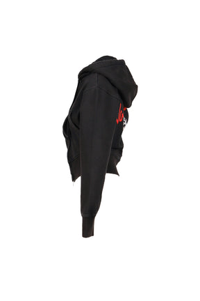 TWISTED HOODIE KNIT / BLACK 