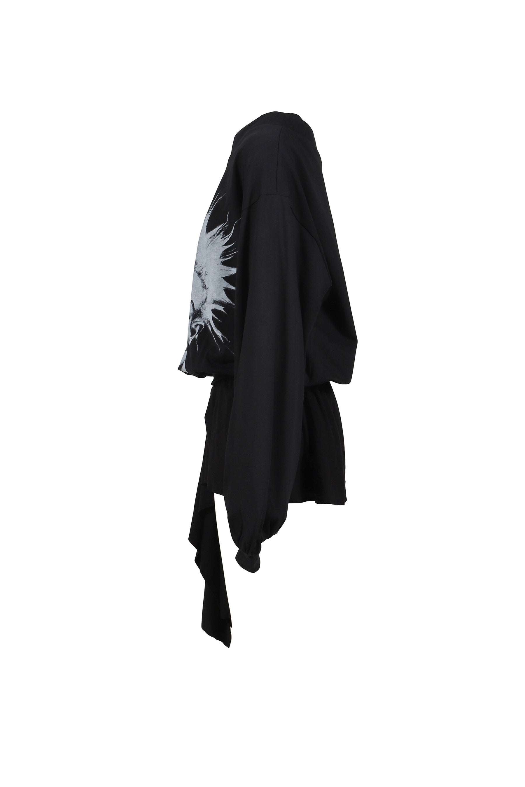 BLACK PUNK MONROE GRAPHIC OFF-SHOULDER COTTON DRESS / BLK