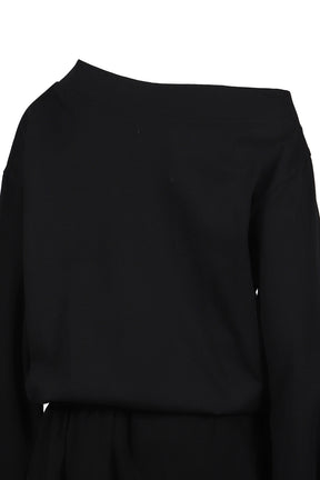 BLACK PUNK MONROE GRAPHIC OFF-SHOULDER COTTON DRESS / BLK