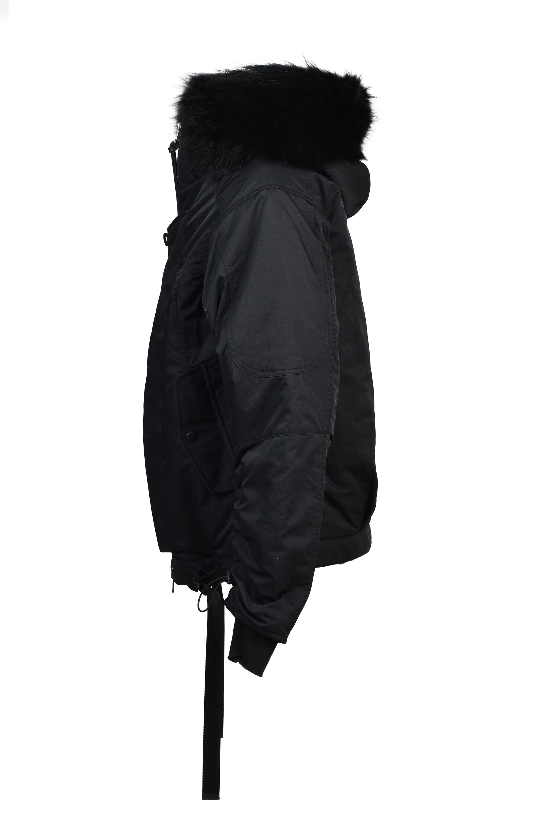 COYOTE FUR FLIGHT JACKET / BLK