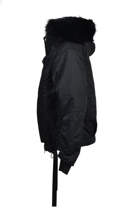 COYOTE FUR FLIGHT JACKET / BLK