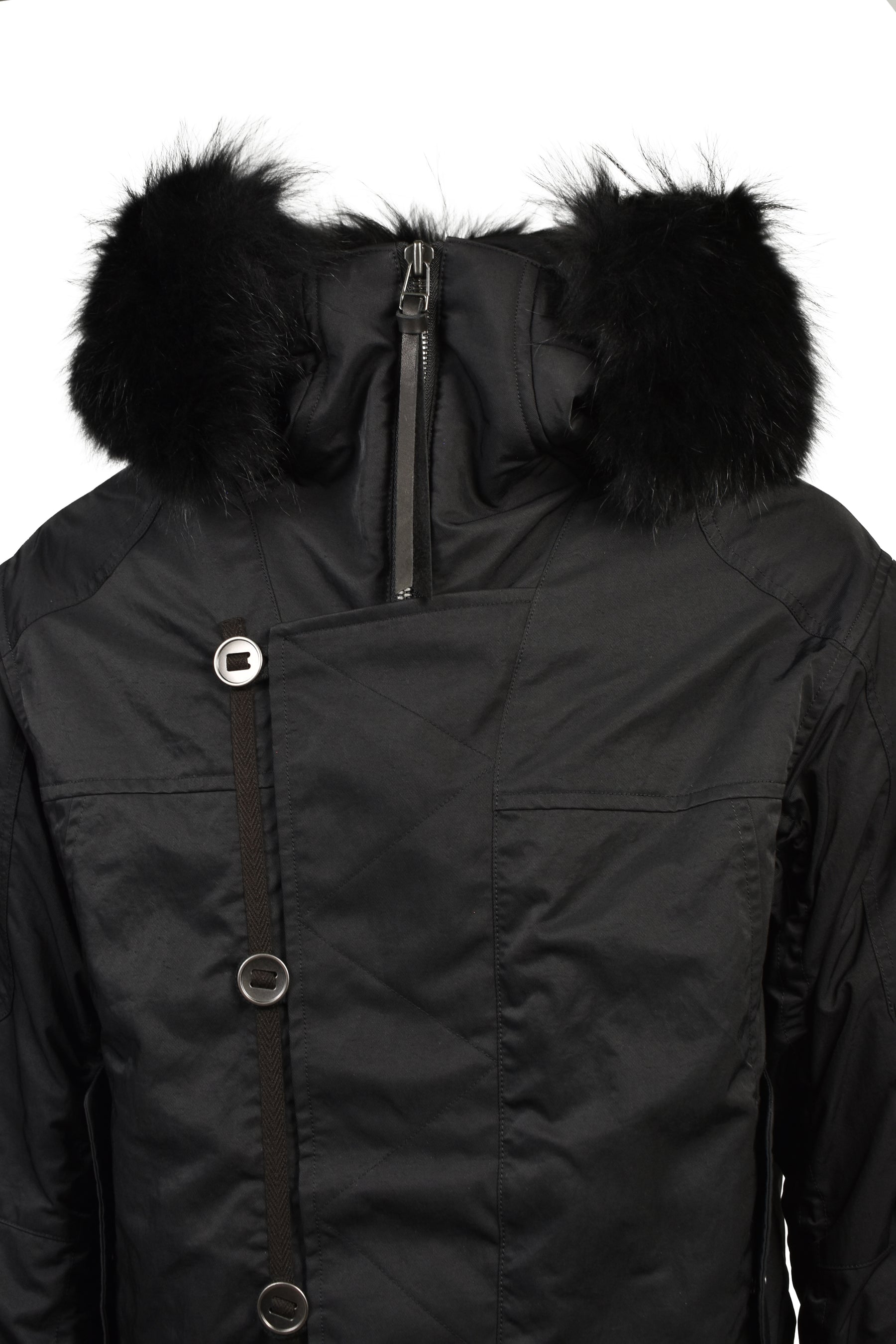 COYOTE FUR FLIGHT JACKET / BLK