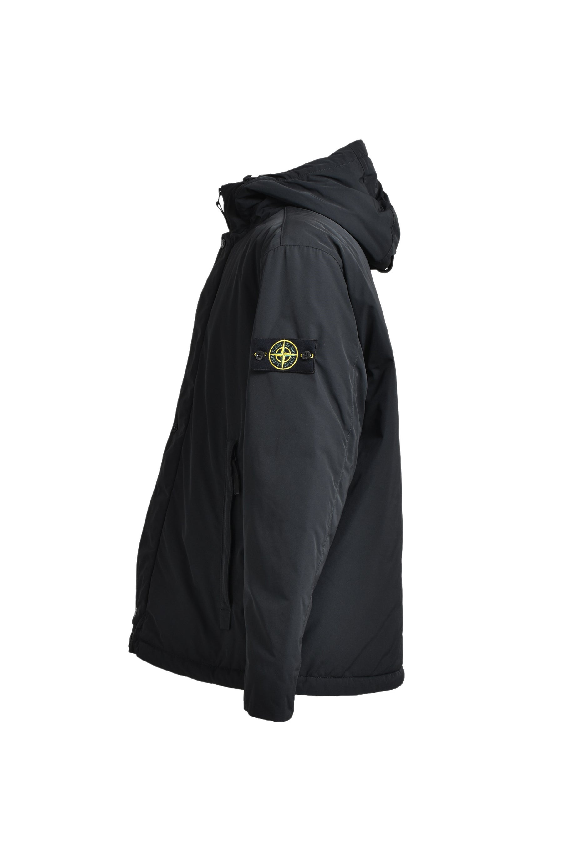 MICRO TWILL PRIMALOFT HOODED JACKET / BLK