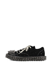 DIRTY SPIKE TOE CAP CANVAS SNEAKER / BLK