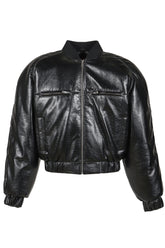 GRAINY FAUX LEATHER / BLK