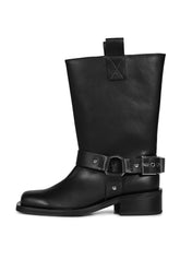 MID SHAFT BIKER BOOT / BLK