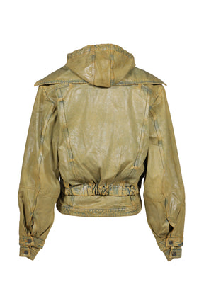 HOODED DENIM BOMBER / GRN