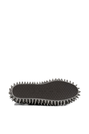 DIRTY SPIKE TOE CAP CANVAS SNEAKER / BLK