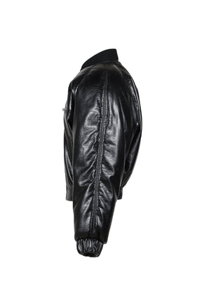 GRAINY FAUX LEATHER / BLK