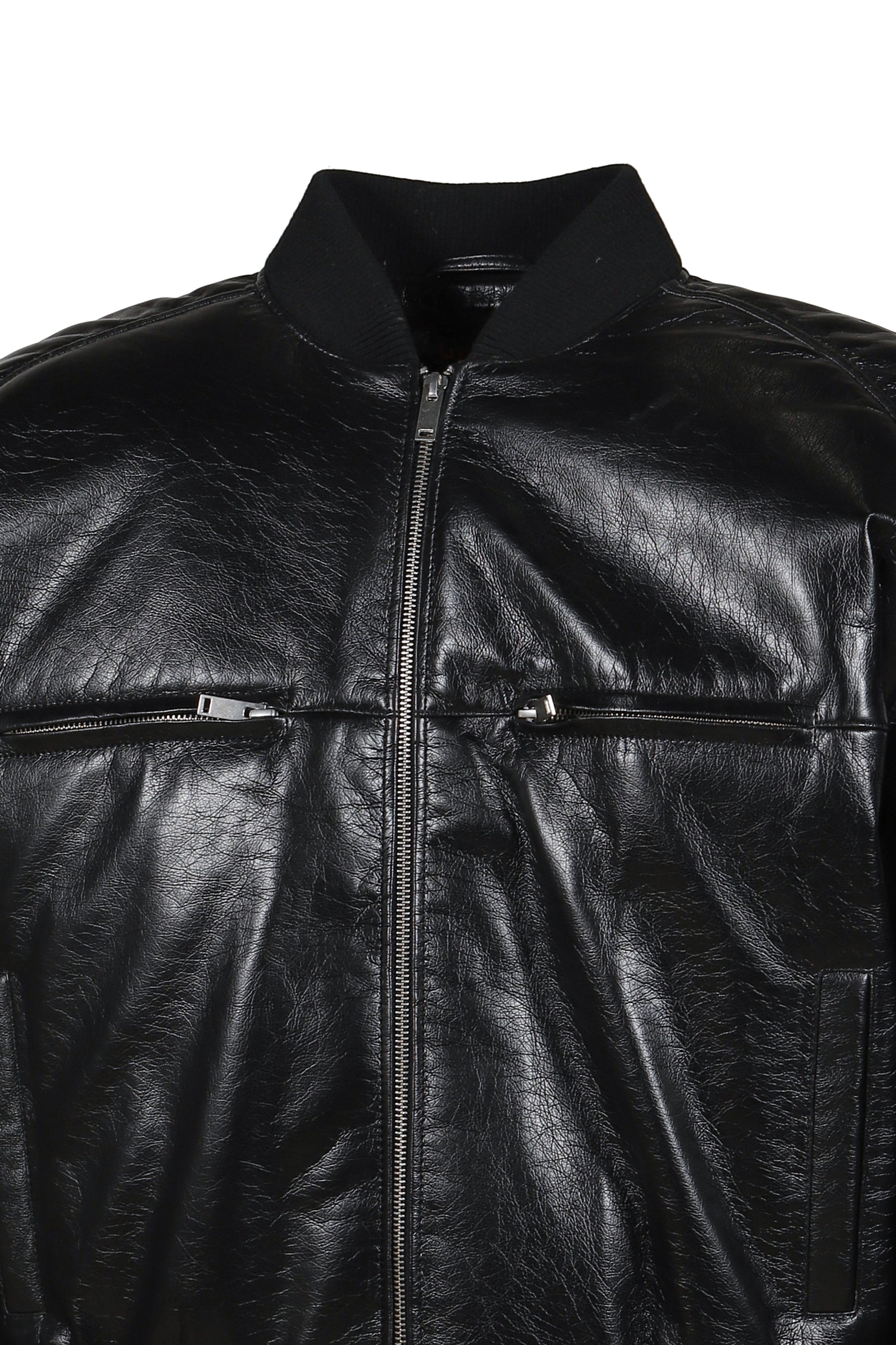 GRAINY FAUX LEATHER / BLK