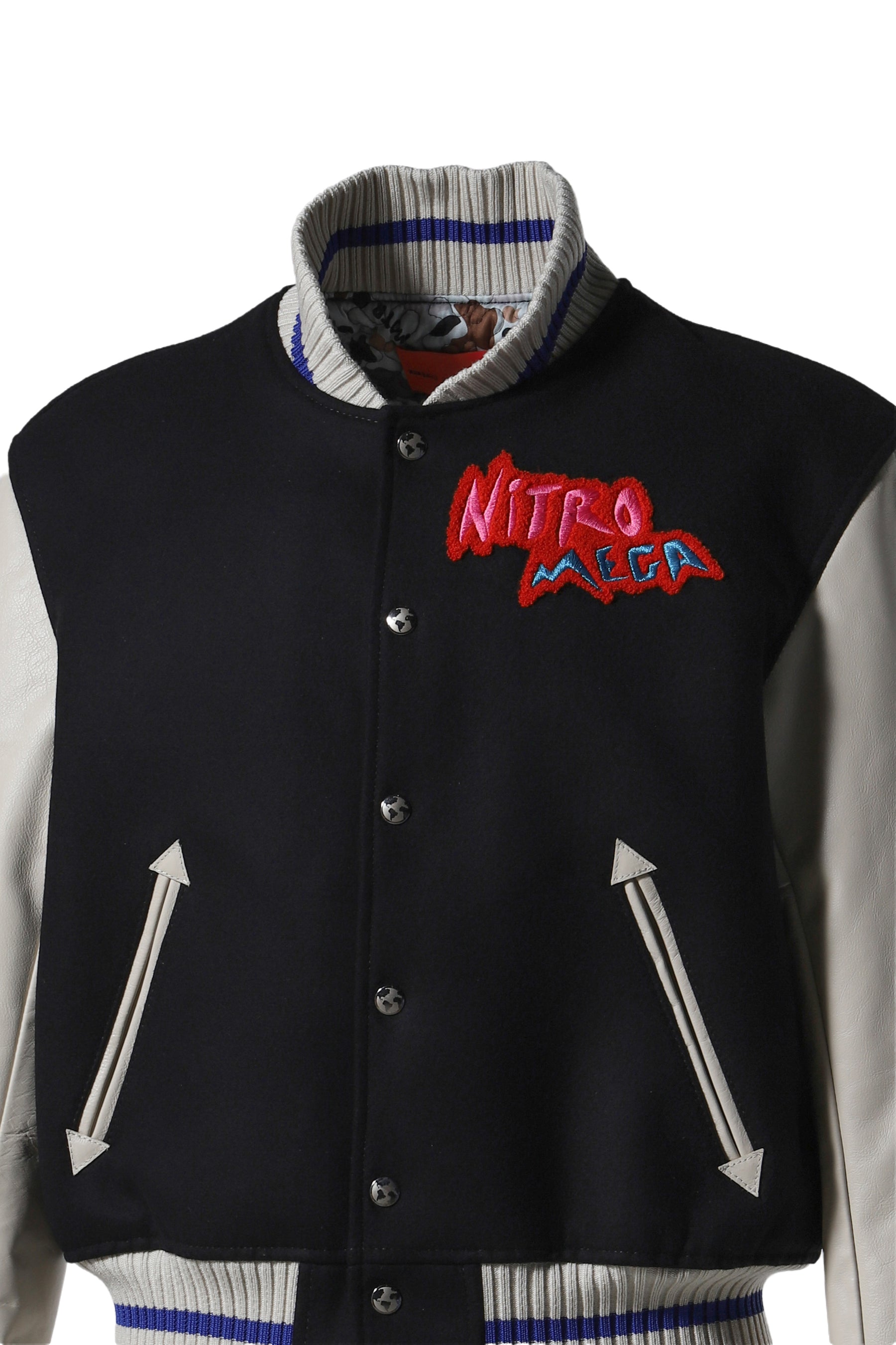 NITRO MEGA SHRUNKEN VARSITY JACKET / BLK