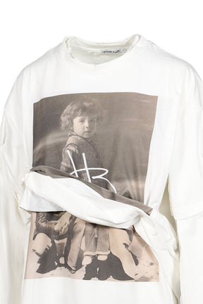FAMILY DOUBLE DISTRESSED LS TEE / WHT