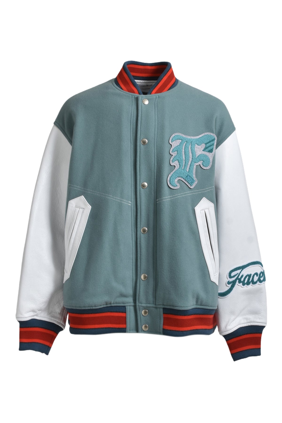 PATCHED STADIUM JACKET / SMOKE BLUE