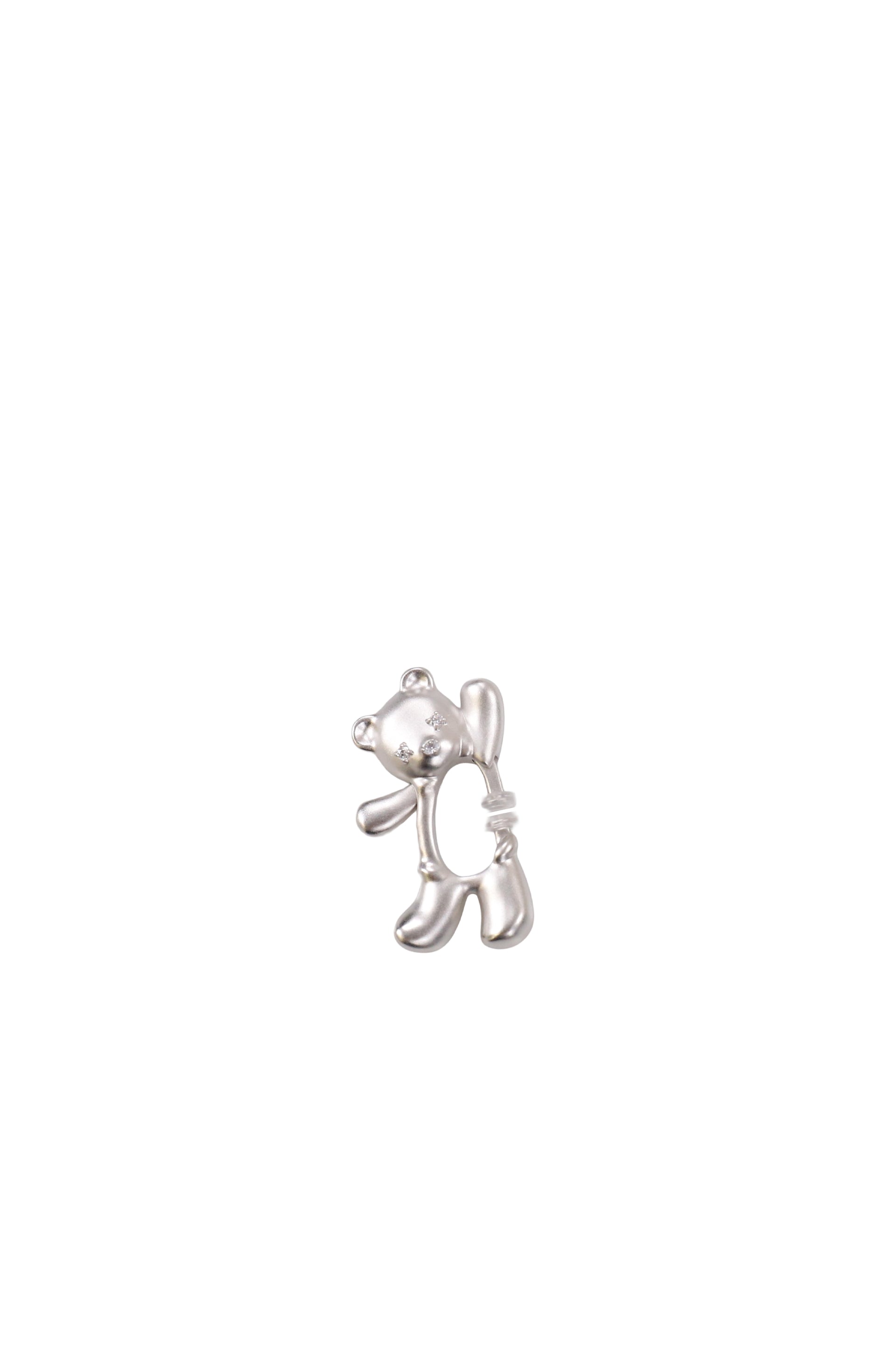 WAVING BEAR SPRING CLASP EARRINGS / SIL
