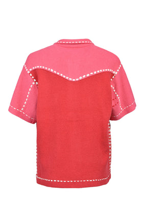 SUMMER PG1 WESTERN SHIRT / RED x PINK