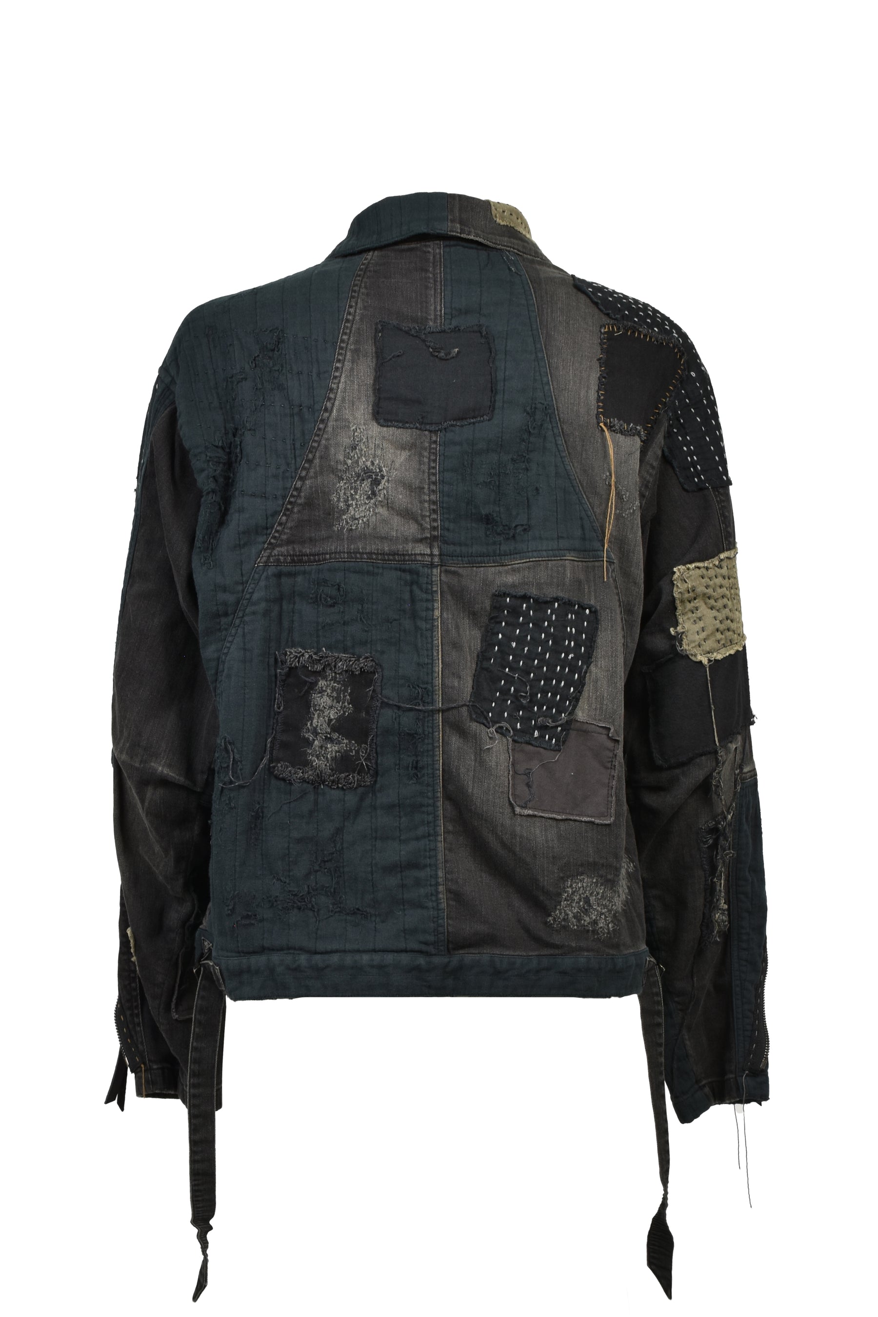 CRUST DAMAGE REPAIR DENIM JACKET / BLK
