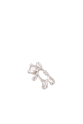WAVING BEAR SPRING CLASP EARRINGS / SIL