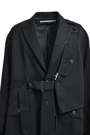 COLD WEATHER CHESTER FIELD COAT  / BLK