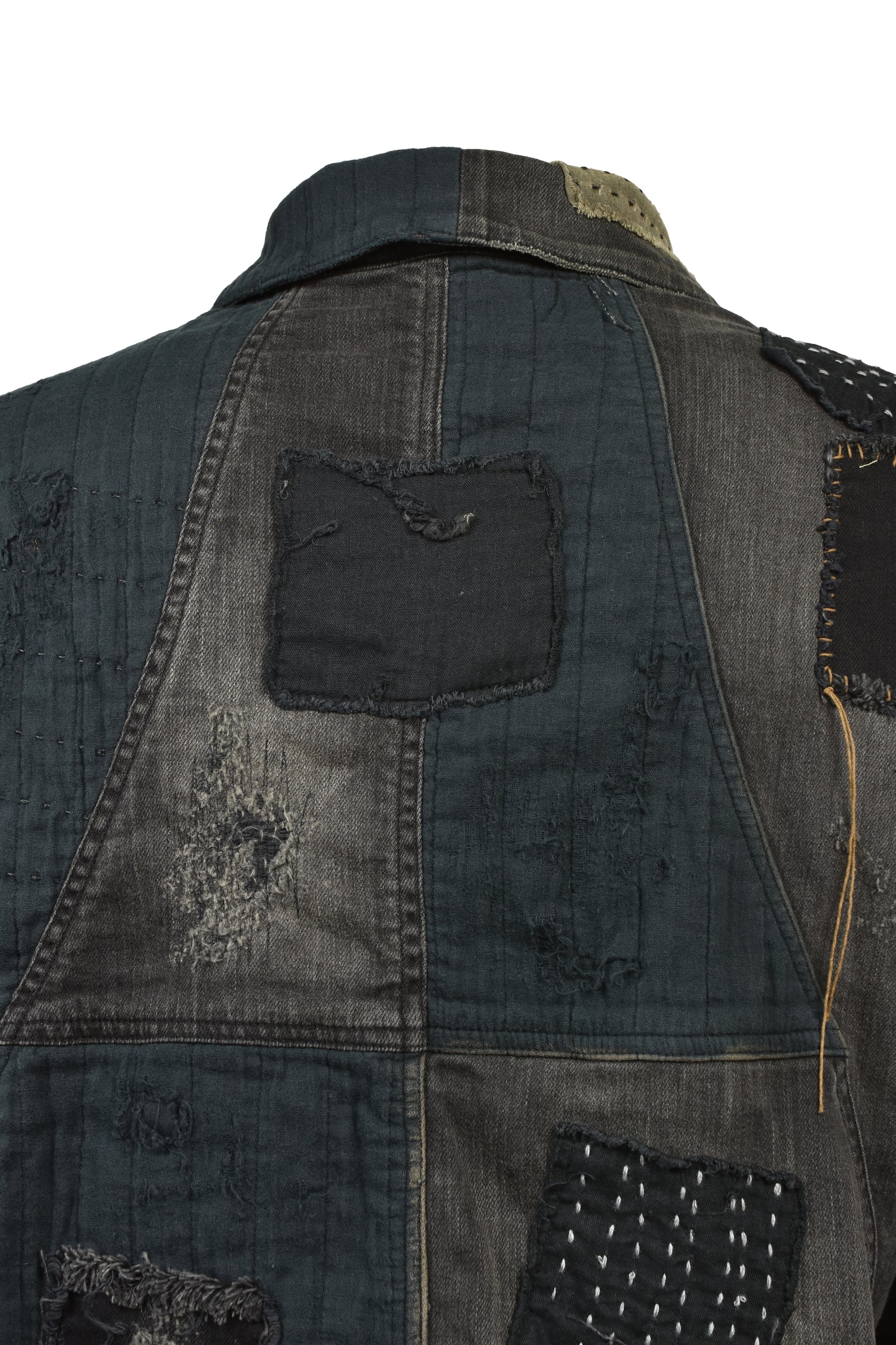 CRUST DAMAGE REPAIR DENIM JACKET / BLK