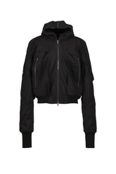 LAMB'S HEAD FUR LINED MASS BOMBER JACKET / BLK 