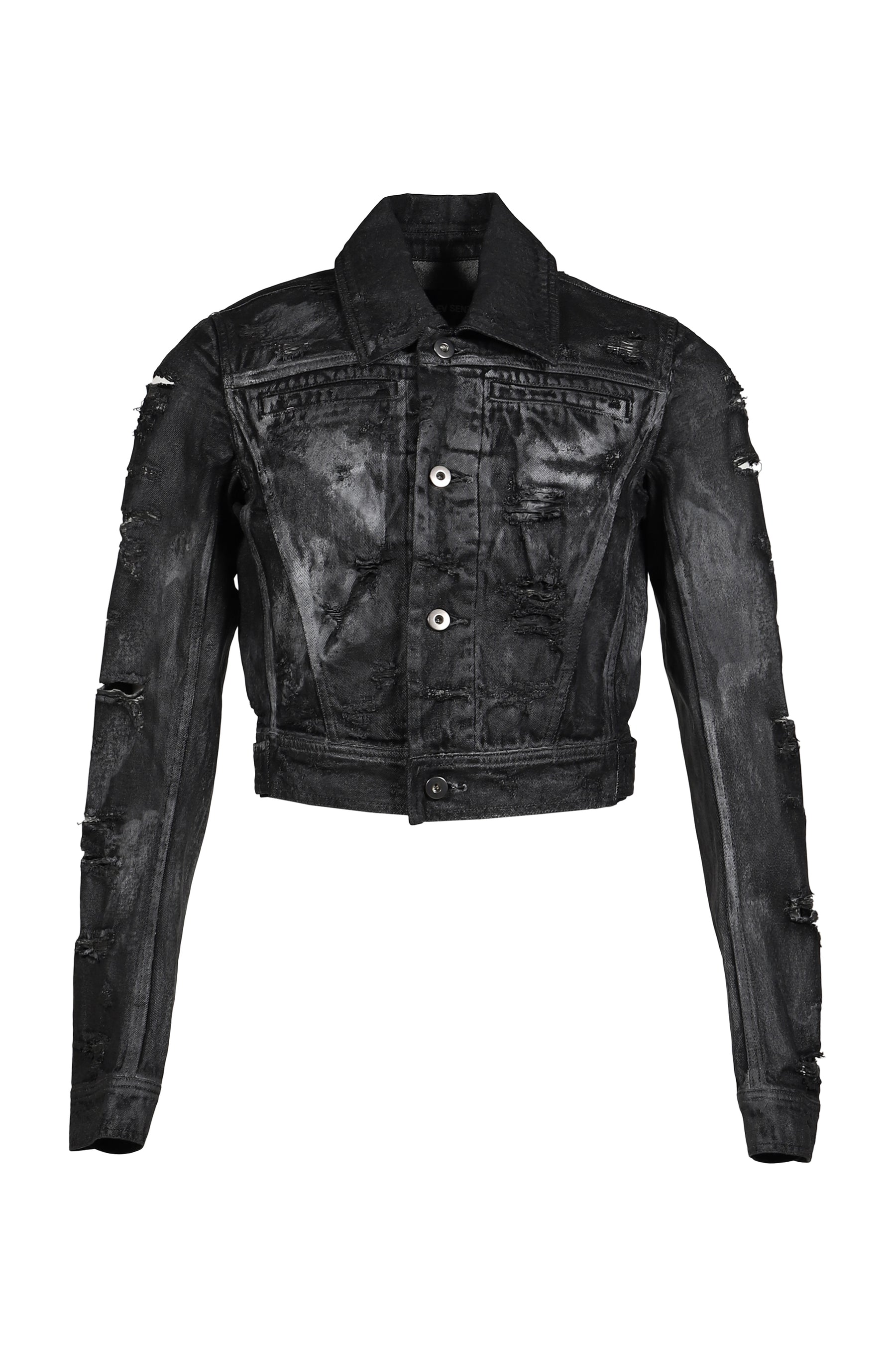 WAXED CROPPED BAYARD JACKET / BLK