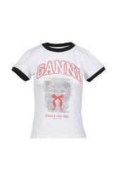 BASIC COTTON JERSEY MARGOT KITTY PRINT / WHT