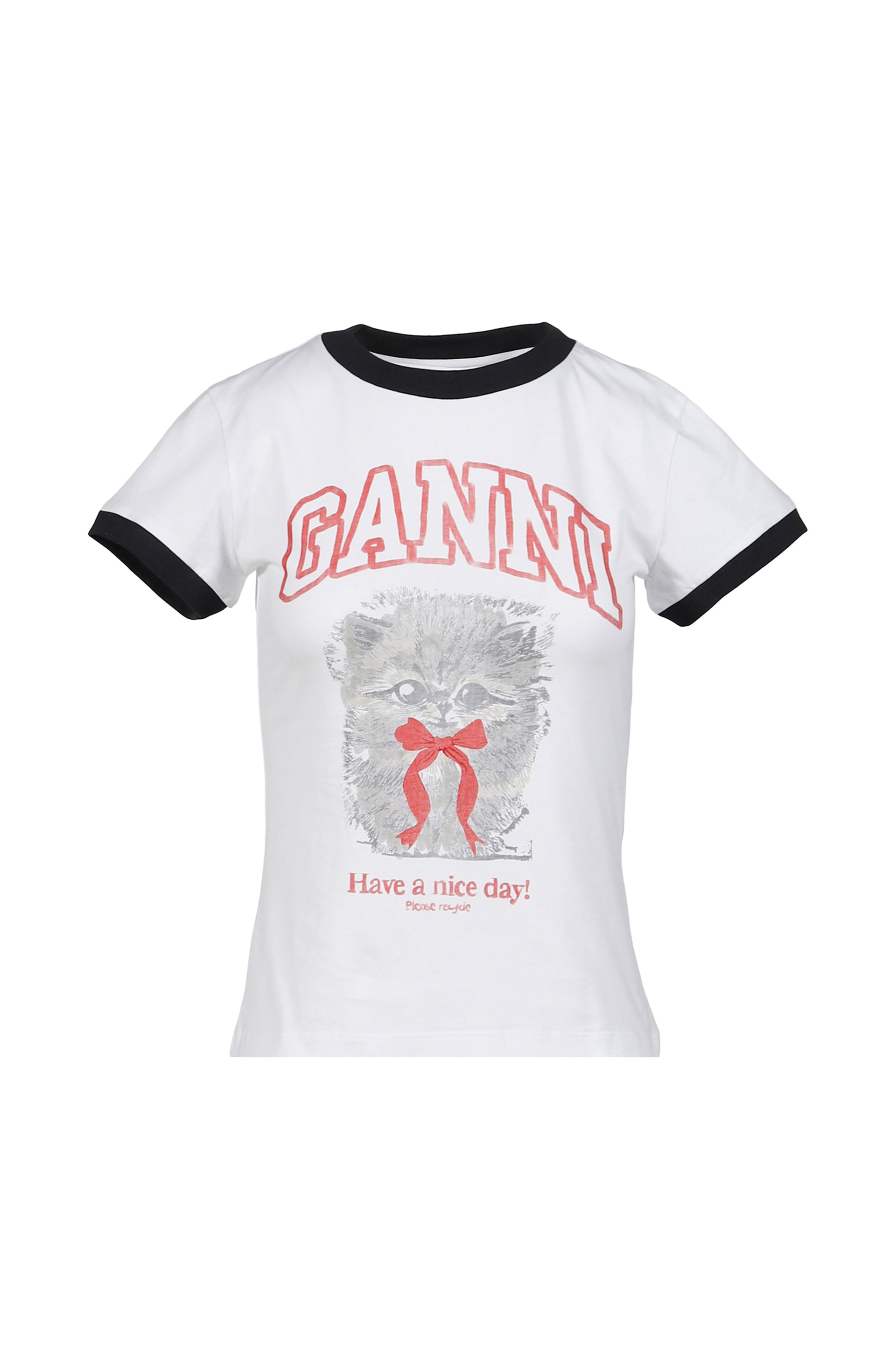 BASIC COTTON JERSEY MARGOT KITTY PRINT / WHT