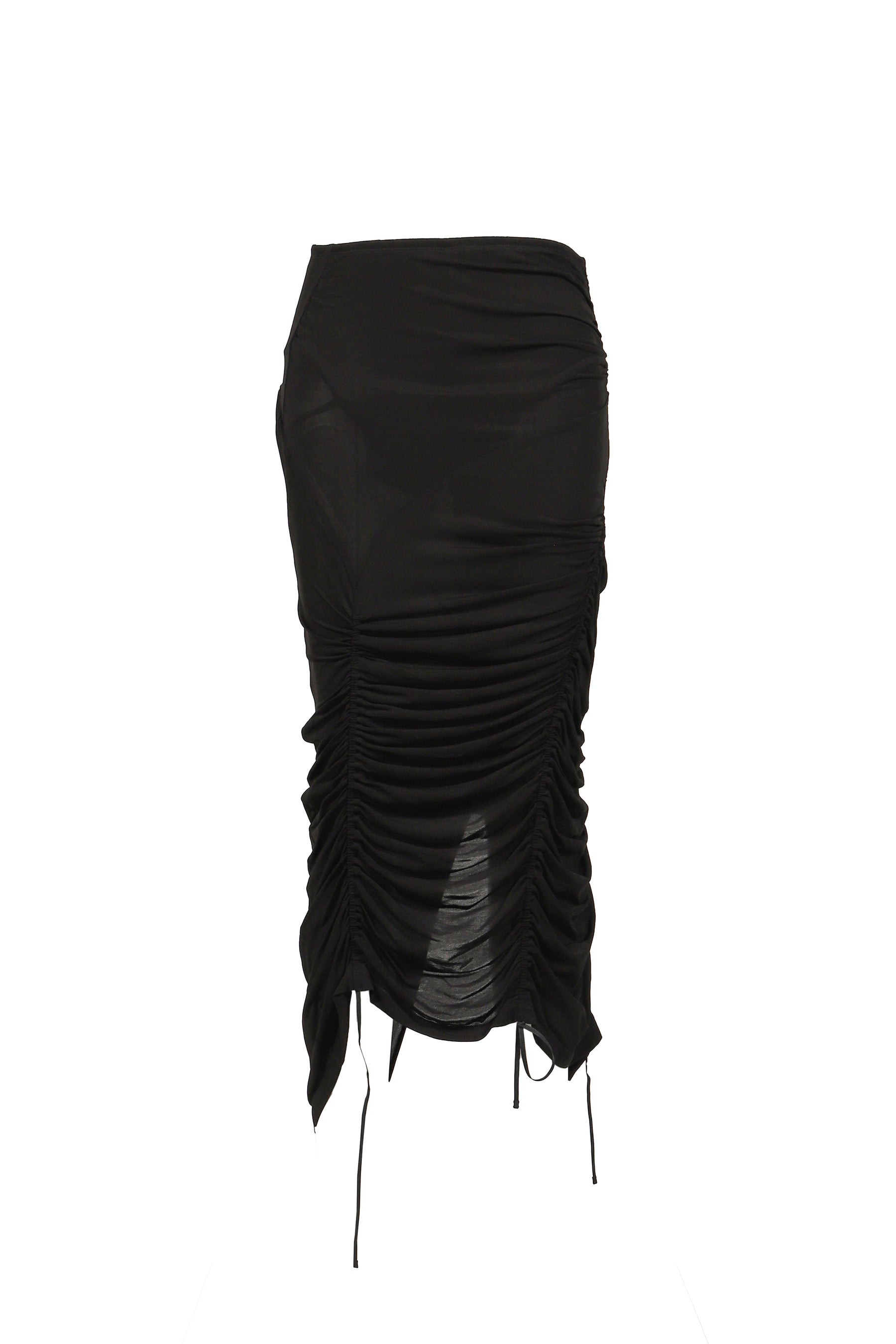 スカート mukcyen MINI SKIRT mukcyen ムッシャン FW25 STRETCH LAYERED SKIRT / BLK - NUBIAN ヌビアン