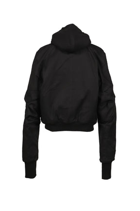 LAMB'S HEAD FUR LINED MASS BOMBER JACKET / BLK 