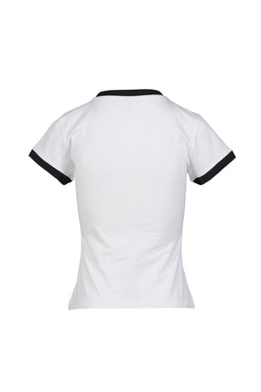 BASIC COTTON JERSEY MARGOT KITTY PRINT / WHT