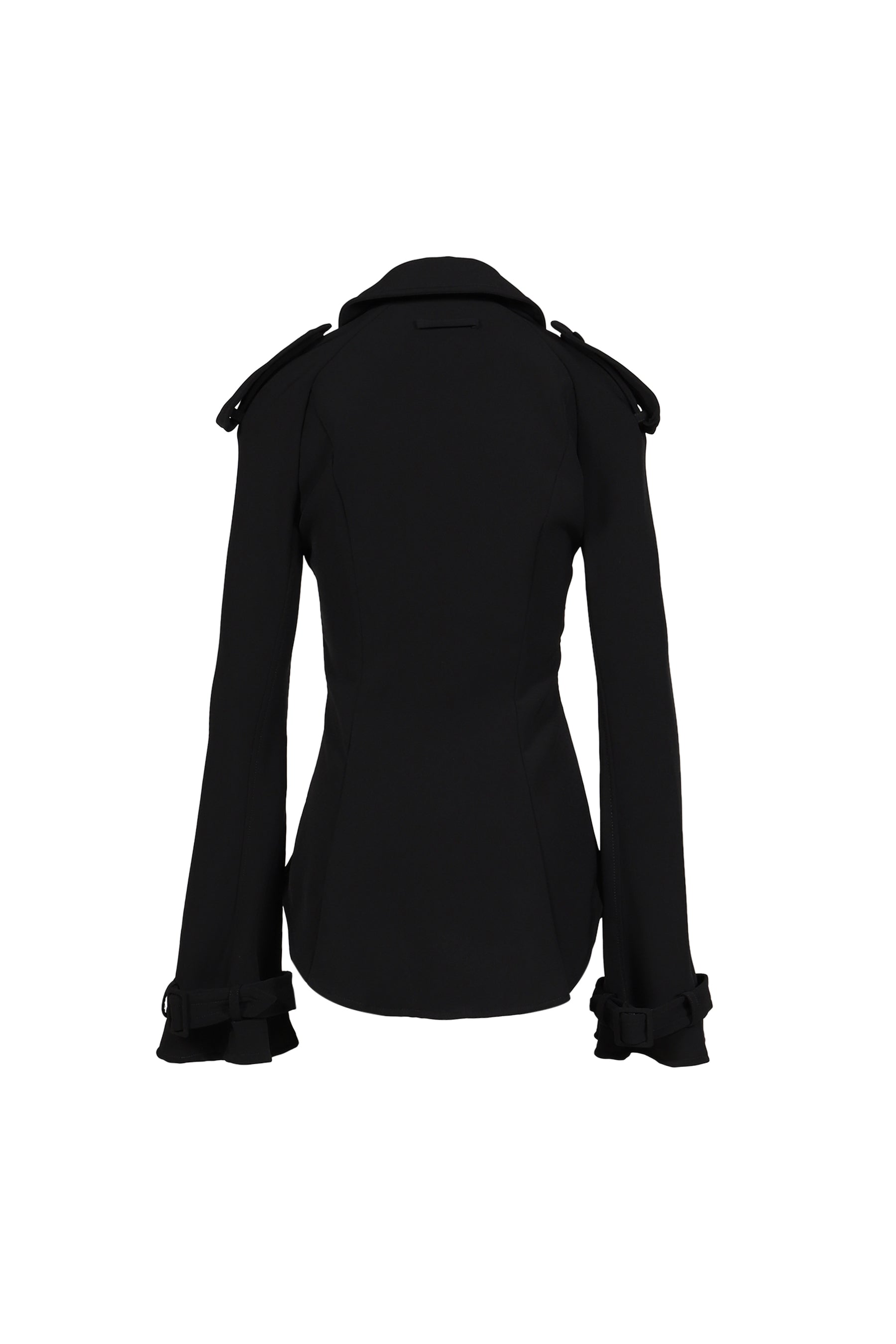 MILITARY SHIRT WOMAN FIT WITH TRENCH DETAILS / BLK
