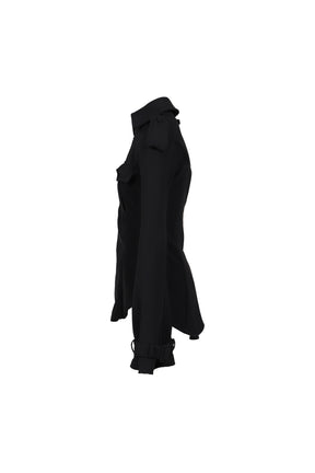 MILITARY SHIRT WOMAN FIT WITH TRENCH DETAILS / BLK