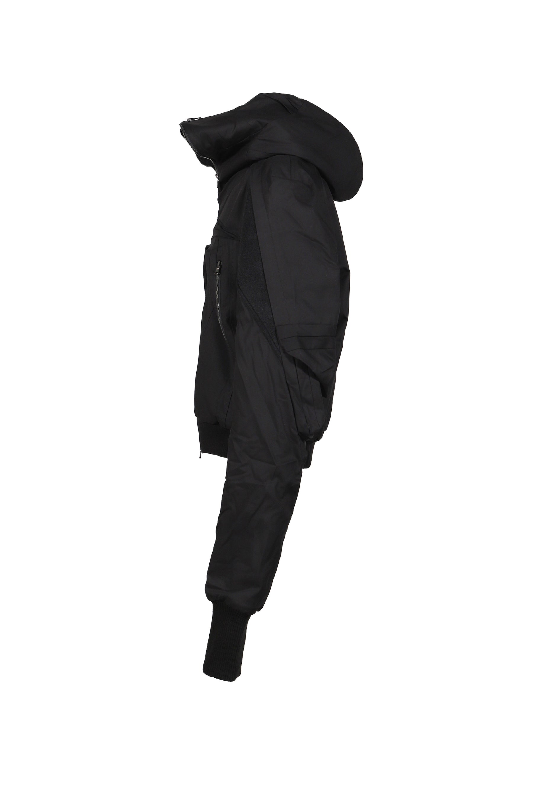 LAMB'S HEAD FUR LINED MASS BOMBER JACKET / BLK 