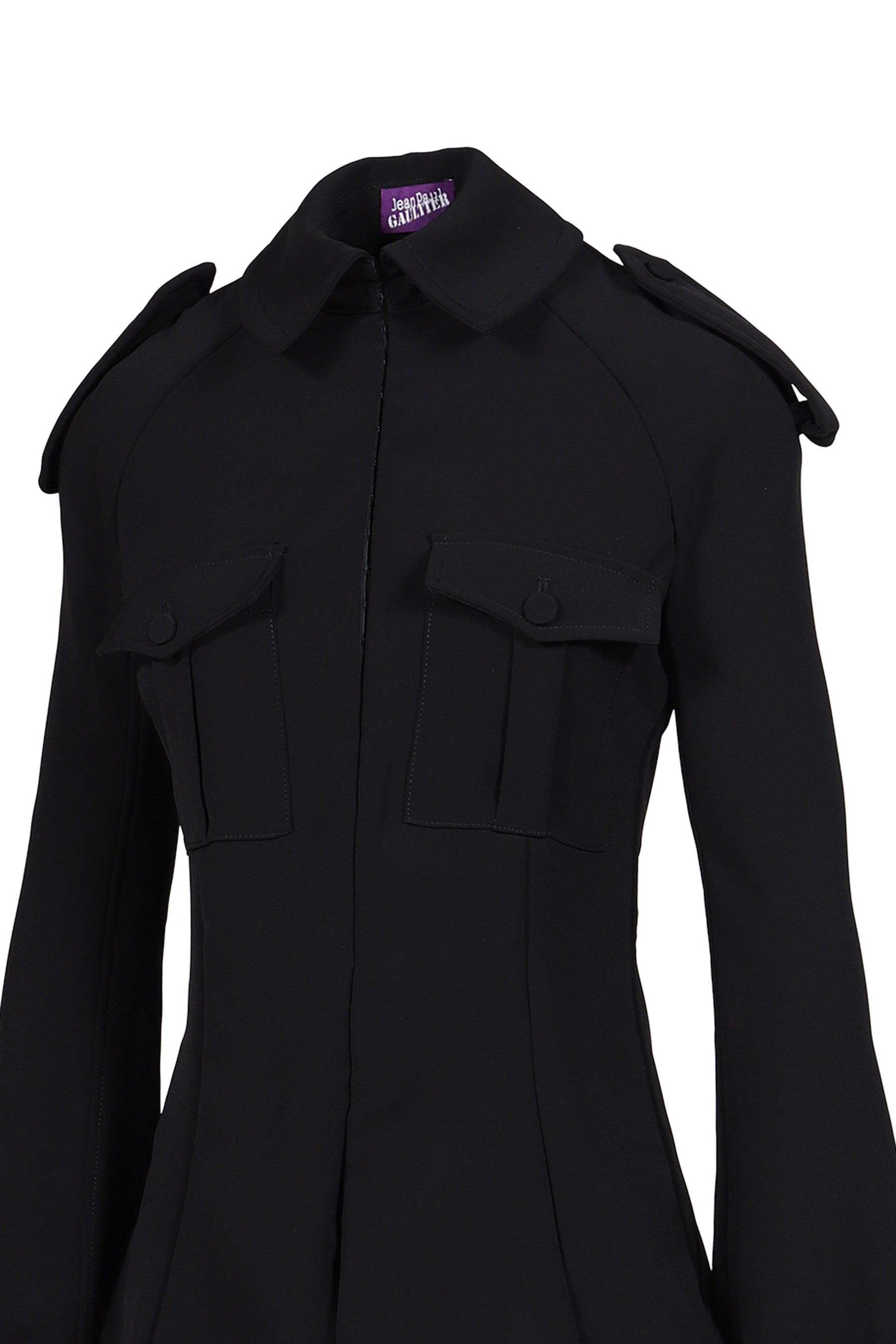 MILITARY SHIRT WOMAN FIT WITH TRENCH DETAILS / BLK
