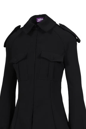 MILITARY SHIRT WOMAN FIT WITH TRENCH DETAILS / BLK