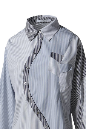 HAZE SHAPED SHIRTS / GRY MULTI STRIPED