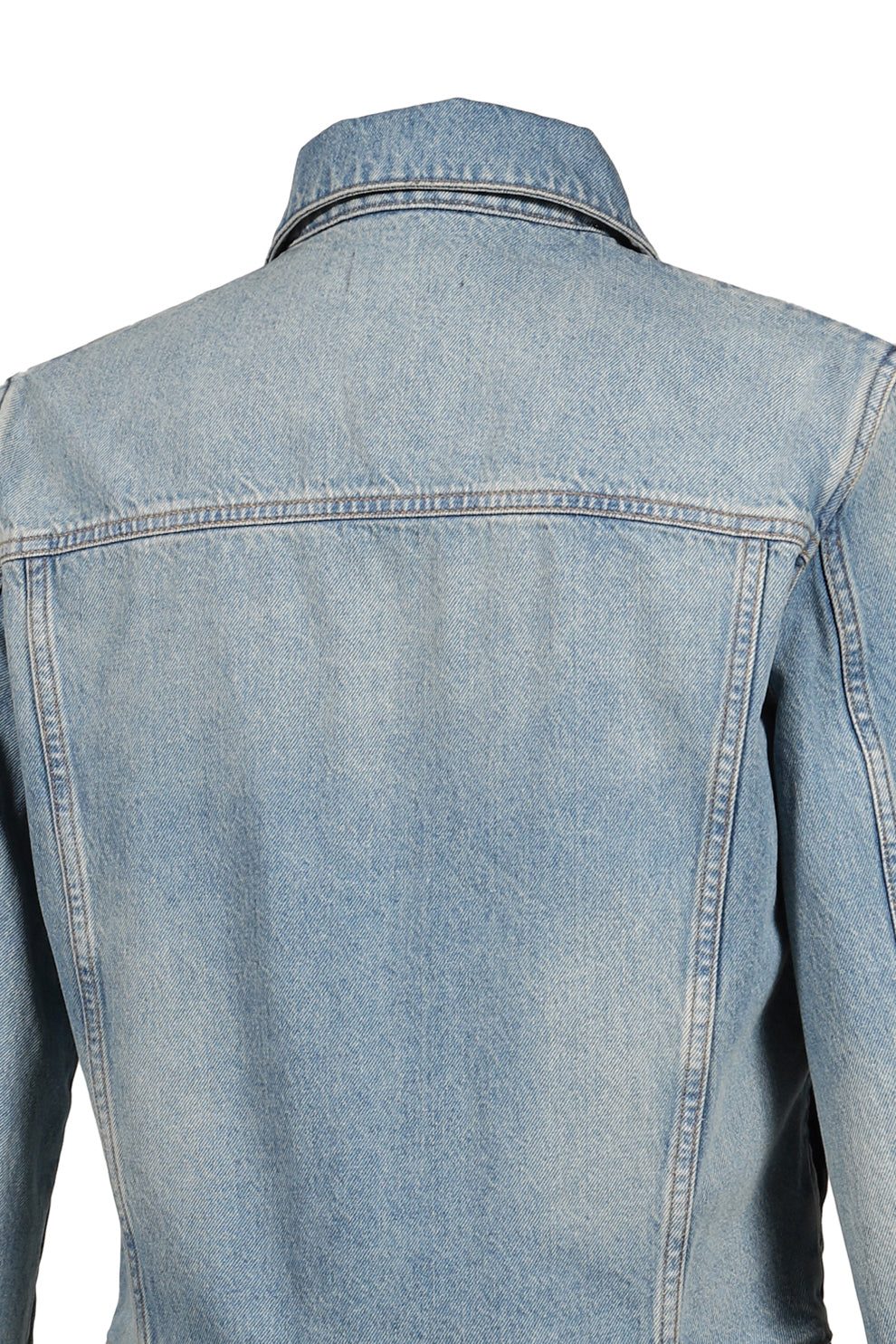 LEATHER STRAP DENIM JACKET / THICK DENIM 12OZ BLEU