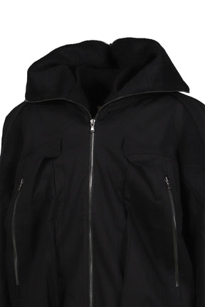 LAMB'S HEAD FUR LINED MASS BOMBER JACKET / BLK 