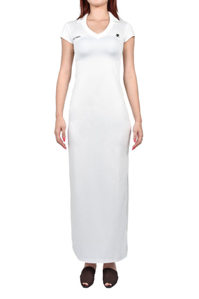 SPORTS POLO LONG DRESS / WHT