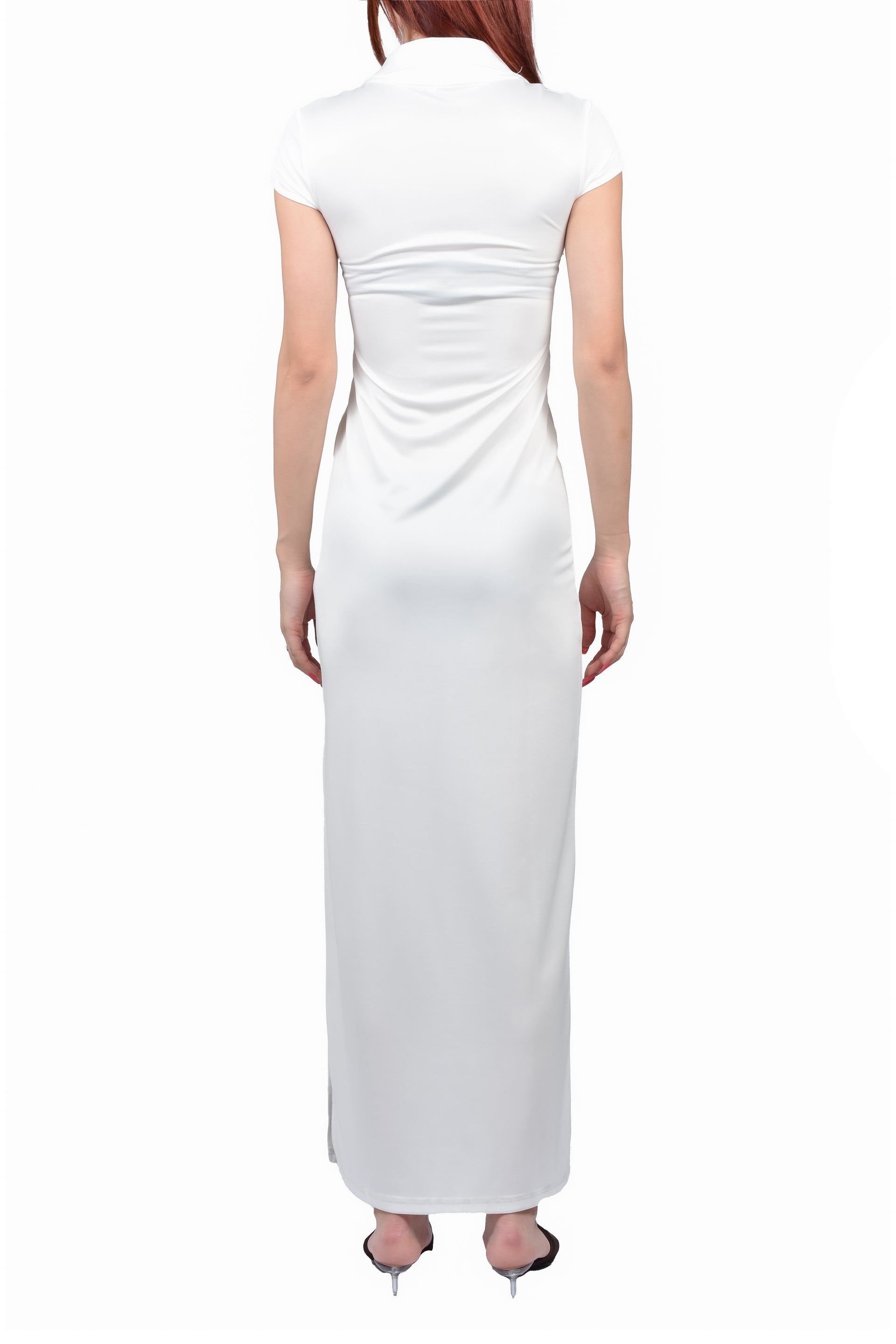 SPORTS POLO LONG DRESS / WHT