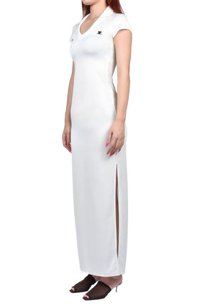 SPORTS POLO LONG DRESS / WHT