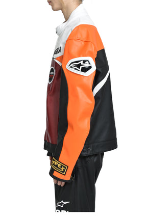 RACE CRAFT LEATHER JACKET / ORG 