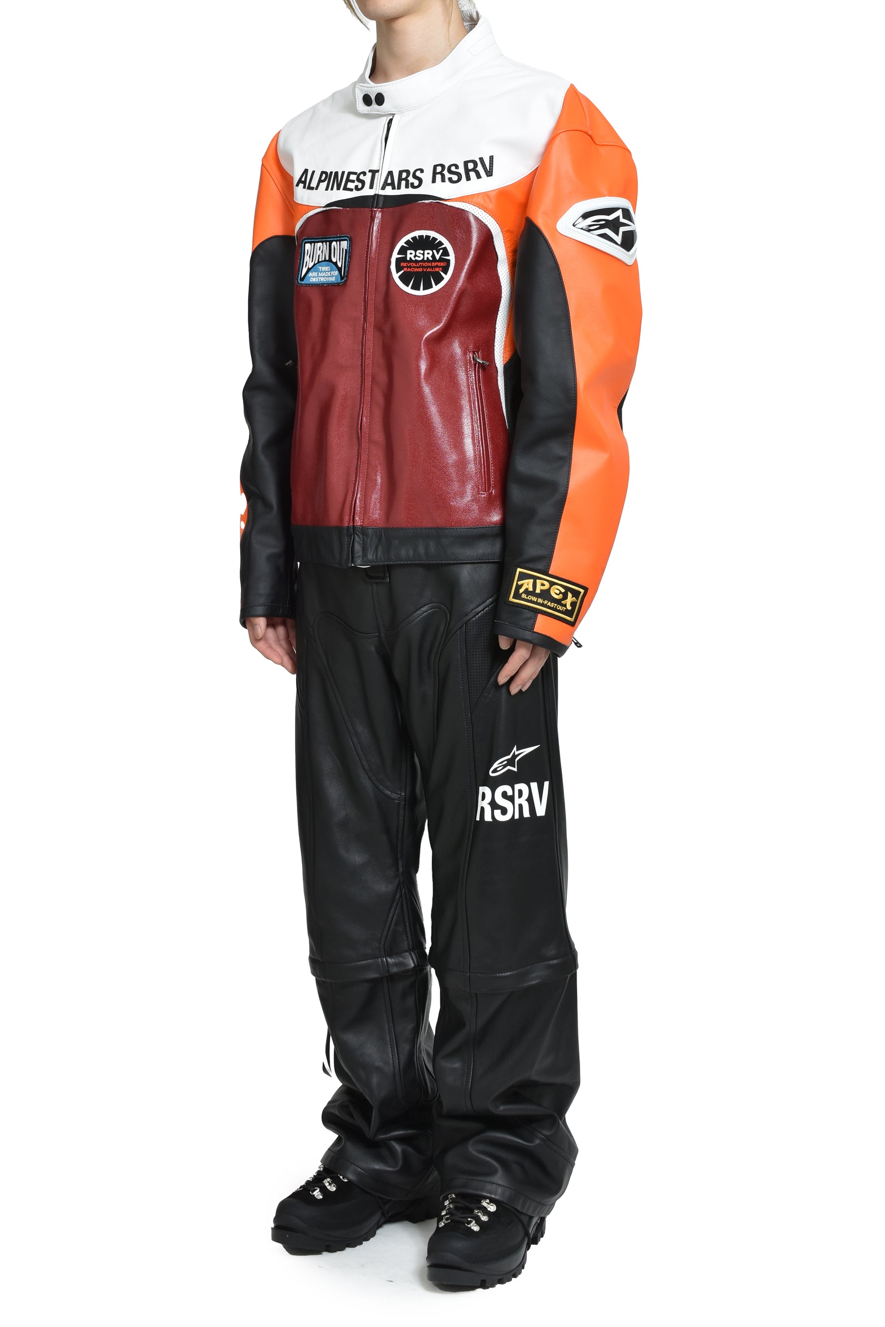 RACE CRAFT LEATHER JACKET / ORG 