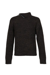 KNIT ZIP TURTLENECK / BURNT