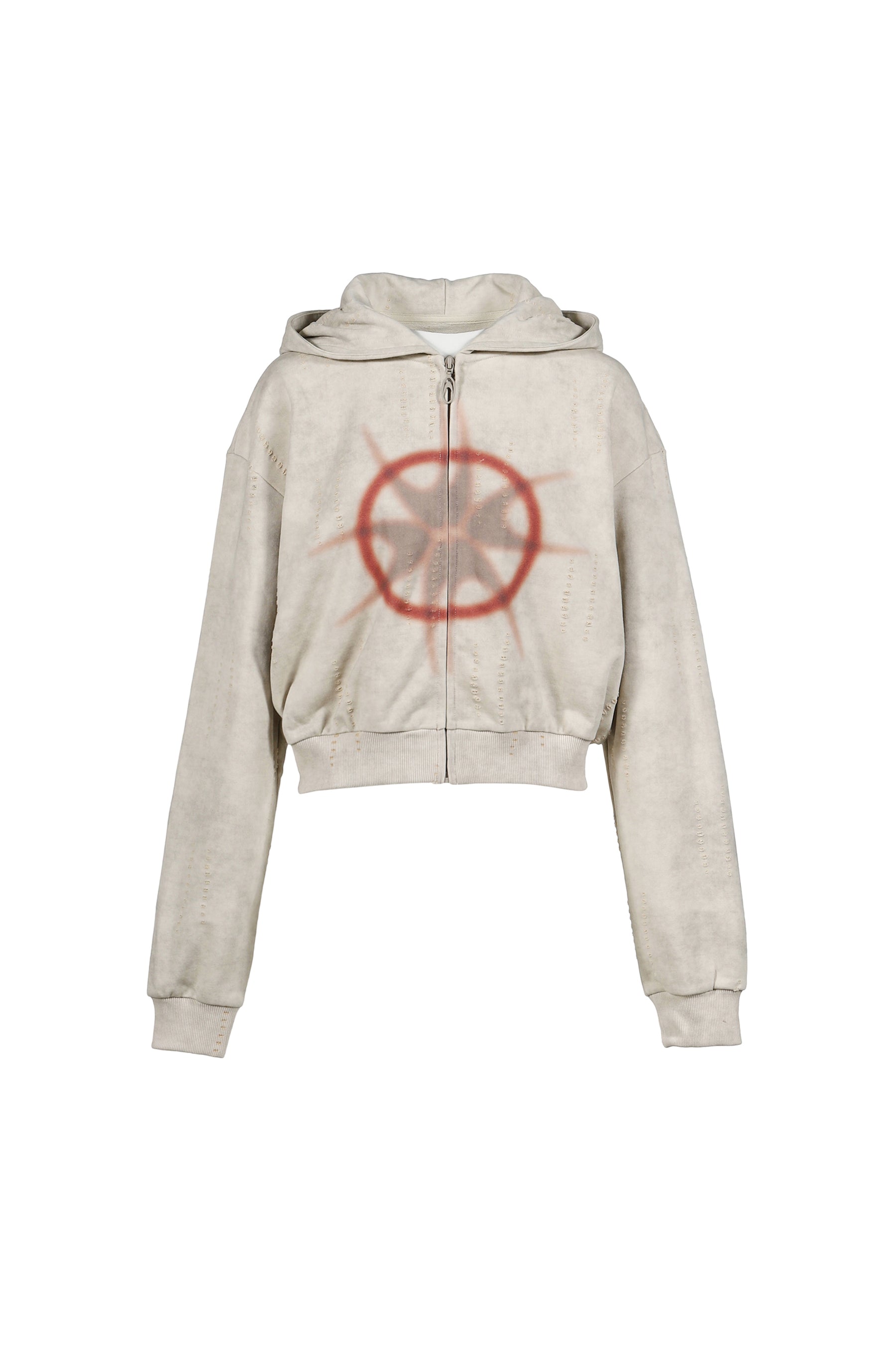 DISTRESSED CONTRAST PRINT JACKET / BEI 