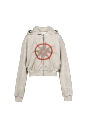 DISTRESSED CONTRAST PRINT JACKET / BEI 