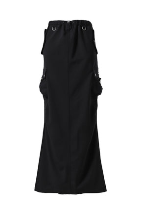 TAILORED CARGO MAXI SKIRT / BLK