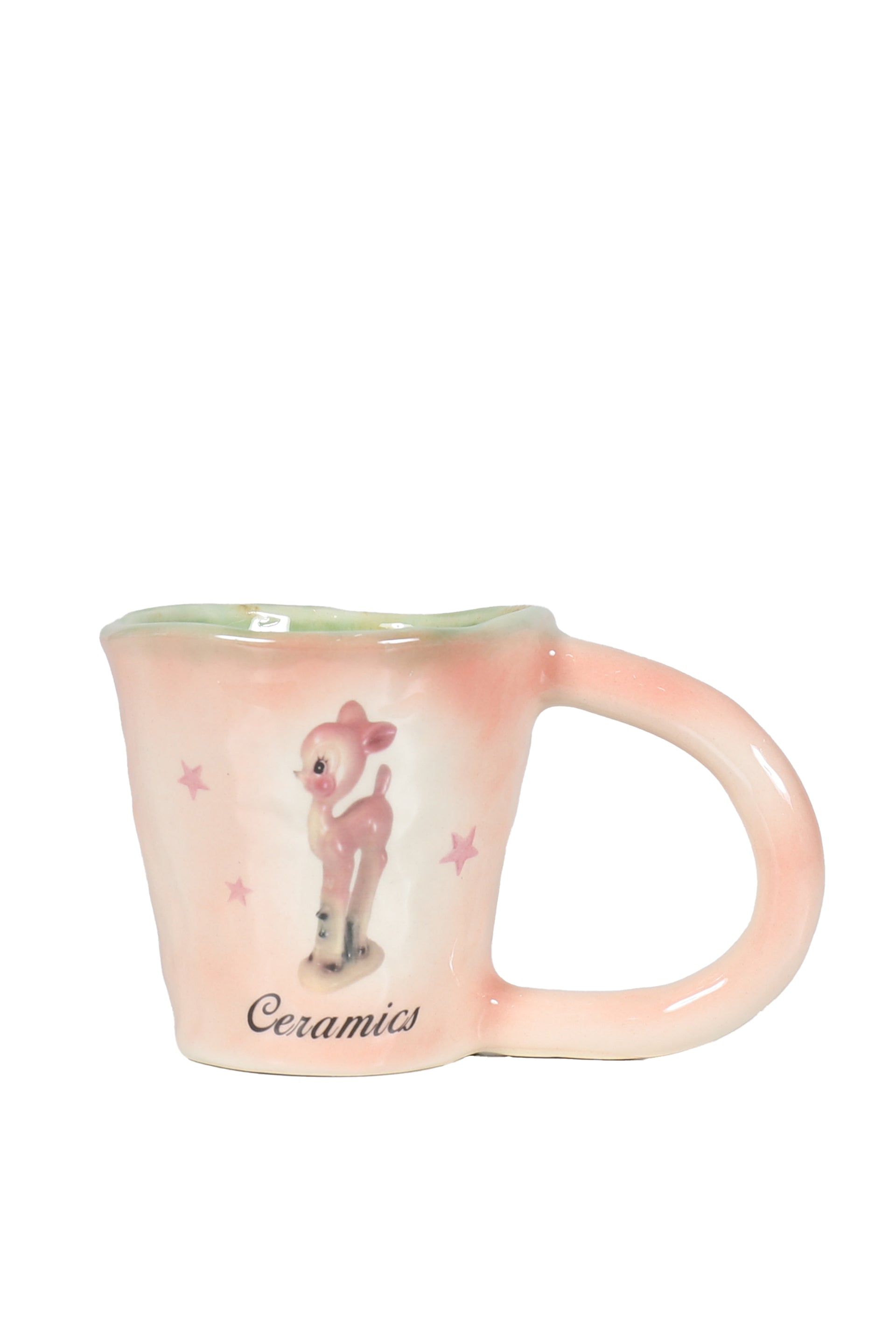 VINTAGE "CERAMIC" PINK DEER UGLY MUG / PINK