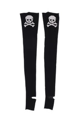 KNIT SKULL STOCKINGS / BLK