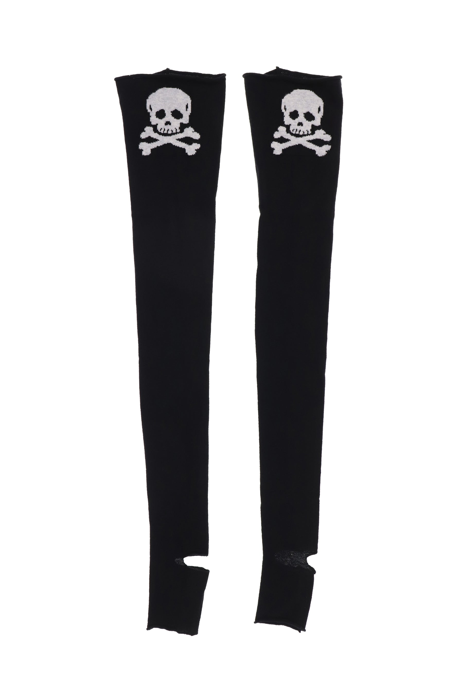 KNIT SKULL STOCKINGS / BLK